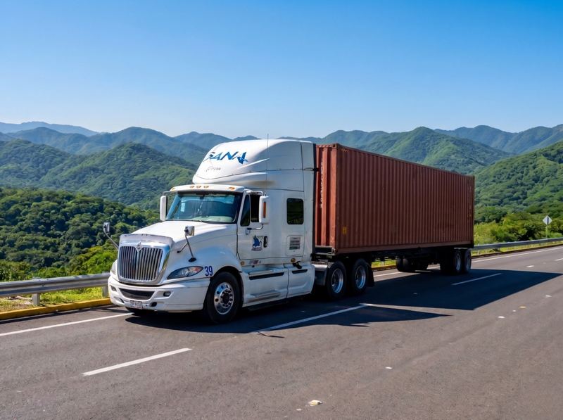 GANA — Unidad en carretera con contenedor